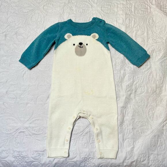 Gymboree Knit Sweater Bear Romper Size 6-12 months - Picture 2 of 7